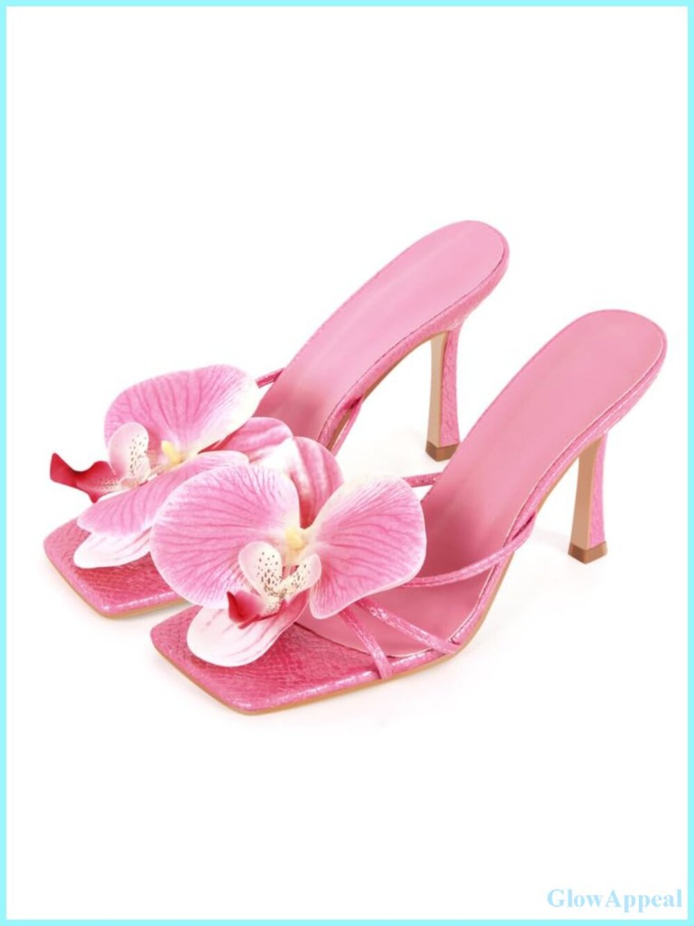 Women's Clear Square Toe Stiletto Heel Mules Sandals Slip On Party Shoes